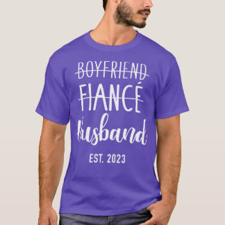 ボーイフレンドfianc hus 2023結婚 for's and honeymoon tシャツ