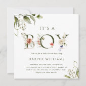 ボーイフローラの手紙ベビーシャワーだ 招待状 (正面)