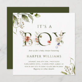 ボーイフローラの手紙ベビーシャワーだ 招待状