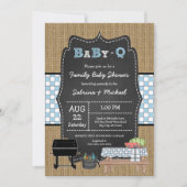 ボーイフ素朴ァミリベビーQシャワー招待状 招待状 (正面)