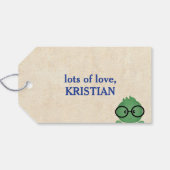 ボーイブックワームをテーマにした誕生日 ギフトタグ (裏面横)