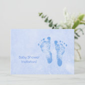 ボーイブルーのかわいいベビーシャワー足 招待状 (スタンド正面)