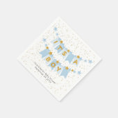 ボーイブルーのバンティングフラッグベビーシャワー スタンダードカクテルナプキン (角)