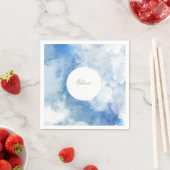 ボーイブルーウォーターカラーパターンお祝い スタンダードカクテルナプキン (インサイチュ)