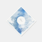 ボーイブルーウォーターカラーパターンお祝い スタンダードカクテルナプキン (角)