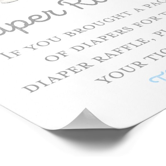 ボーイブルーエレファントベビーシャワーのサイン ポスター (角)