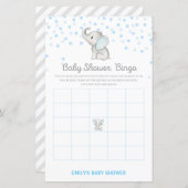 ボーイブルーエレファント赤ちゃんシャワーゲーム印刷 (正面/裏面)