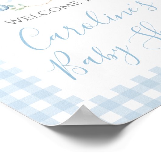 ボーイブルーコウノトリ赤ちゃんシャワー南名門私立校風の部 ポスター (角)