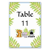 ボーイブルーサファリジャングルテーマベビーシャワー テーブルナンバー (裏面)