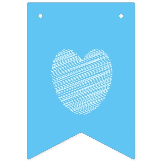 ボーイブルータイポグラフィハートベビーシャワー バンティングフラッグ (第2の旗)