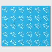 ボーイブルータイポグラフィベイビーシャワーパーティー ラッピングペーパー (フラット)