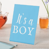 ボーイブルータイポグラフィベイビーシャワー 台座サイン (インサイチュ)