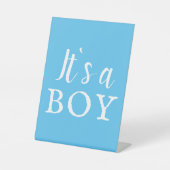 ボーイブルータイポグラフィベイビーシャワー 台座サイン (正面)