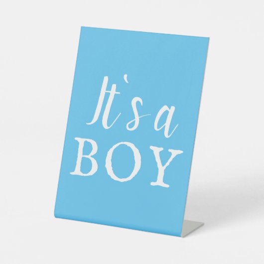 ボーイブルータイポグラフィベイビーシャワー 台座サイン (正面)