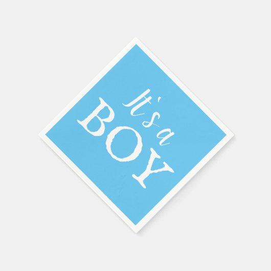 ボーイブルータイポグラフィ男の赤ちゃんベイビーシャワー スタンダードカクテルナプキン (角)