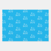 ボーイブルータイポグラフィ男の赤ちゃんベイビーシャワー ラッピングペーパーシート (正面2)