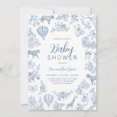ボーイブルーチノイスリーサファリベイビーシャワー 招待状 (正面)