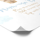 ボーイブルーテディベアーベビーシャワーミモザバーサイン ポスター (角)