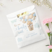 ボーイブルーテディベア熱気球ベビーシャワー フェイバーバッグ (封をした状態)