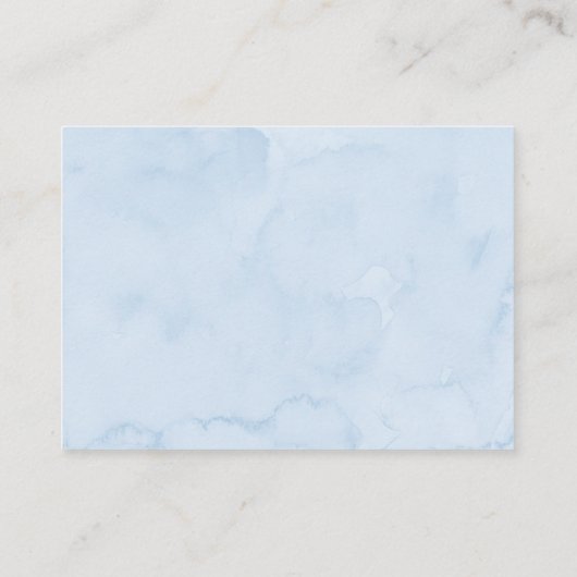 ボーイブルーテディベア赤ちゃんシャワーおむつラッフル エンクロージャーカード (裏面)