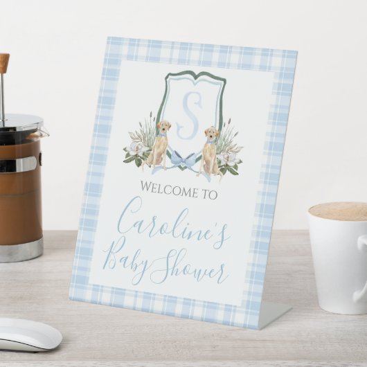 ボーイブルードッグ赤ちゃんシャワー南名門私立校風の部 台座サイン (インサイチュ)