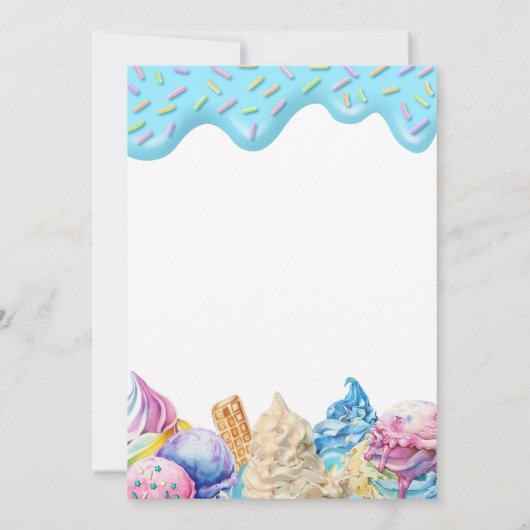 ボーイブルードリップこちらスクープ誕生日パーティー 招待状 (裏面)