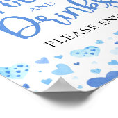 ボーイブルーハートバレンタインの食べ物とドリンクの看板 ポスター (角)