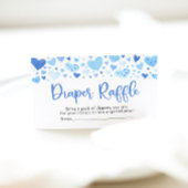 ボーイブルーハートバレンタイン赤ちゃんシャワーおむつラッフル エンクロージャーカード