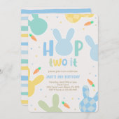 ボーイブルーバニー二回目の誕生日 招待状 (正面/裏面)