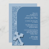 ボーイブルーバプテスマ招待状 招待状 (正面/裏面)