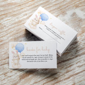 ボーイブルーバルーンかわいいバニーベビー エンクロージャーカード