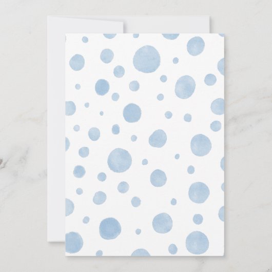 ボーイブルーバルーンかわいい象の赤ちゃんシャワーが侵入 招待状 (裏面)