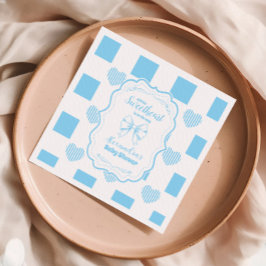 ボーイブルーバレンタインデーハート赤ちゃんシャワー スタンダードカクテルナプキン