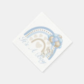 ボーイブルーパステルレインボーベビーシャワー スタンダードカクテルナプキン (角)