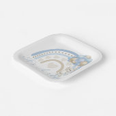 ボーイブルーパステルレインボーベビーシャワー ペーパープレート (傾斜あり)