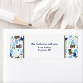 ボーイブルーパターンベビーシャワー住所 シール (インサイチュ)