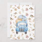 ボーイブルーパンプキントラックベビーシャワー 招待状 (裏面)