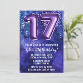 ボーイブルーパープル17誕生日 招待状 (スタンド正面)