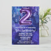 ボーイブルーパープル2nd誕生日 招待状 (スタンド正面)