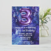 ボーイブルーパープル3回目の誕生日 招待状 (スタンド正面)