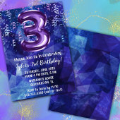 ボーイブルーパープル3回目の誕生日 招待状