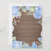 ボーイブルーフローラの赤ちゃんシャワーウッド素朴 招待状 (裏面)