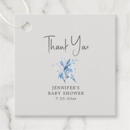 ボーイブルーフローラベビーシャワーメッセージカード フェイバータグ