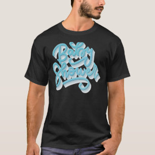 ボーイブルーベビーシャワーレタリング Tシャツ