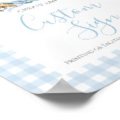 ボーイブルーペリカンベビーシャワーカスタムサイン ポスター (角)