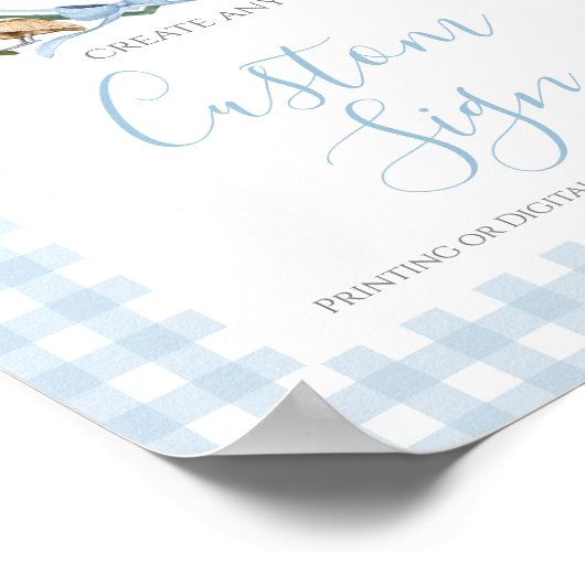 ボーイブルーペリカンベビーシャワーカスタムサイン ポスター (角)