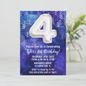 ボーイブルーホワイト四歳の誕生日 招待状 (スタンド正面)