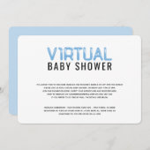 ボーイブルーホワイト用バーチャルベビーシャワー招待状 招待状 (正面/裏面)