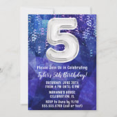 ボーイブルーホワイト第5誕生日 招待状 (正面)
