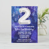 ボーイブルーホワイト誕生日 招待状 (スタンド正面)